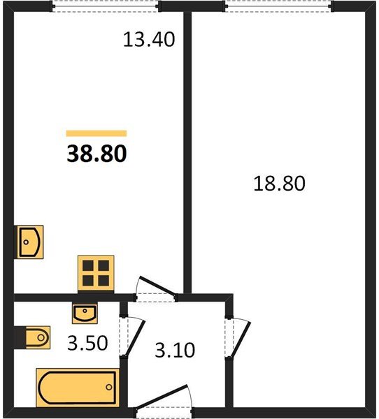 Фото №1: 1-комнатная квартира 38 м² - Краснодар, Прикубанский внутригородской округ, мкр. жилой комплекс Самолёт-6