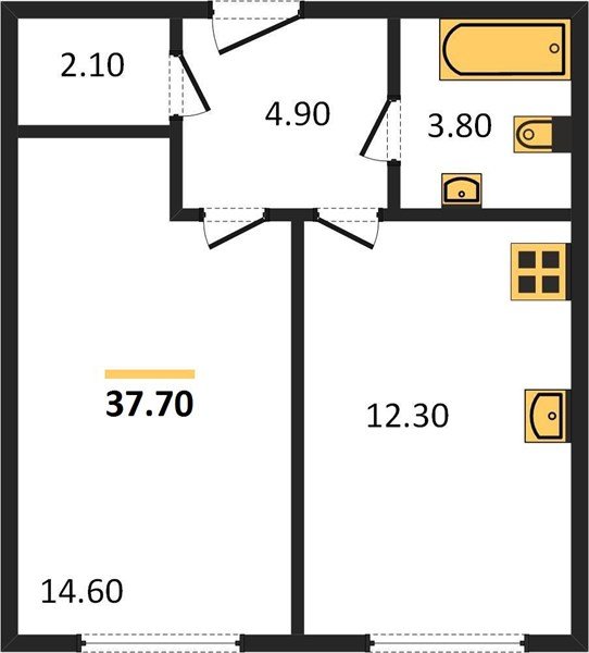 Фото №1: 1-комнатная квартира 37 м² - Краснодар, Прикубанский внутригородской округ, мкр. жилой комплекс Самолёт-6