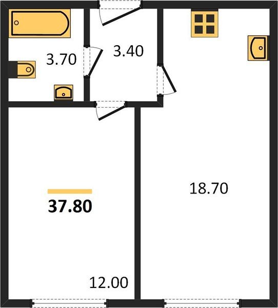 Фото №1: 1-комнатная квартира 37 м² - Краснодар, Прикубанский внутригородской округ, мкр. жилой комплекс Самолёт-6
