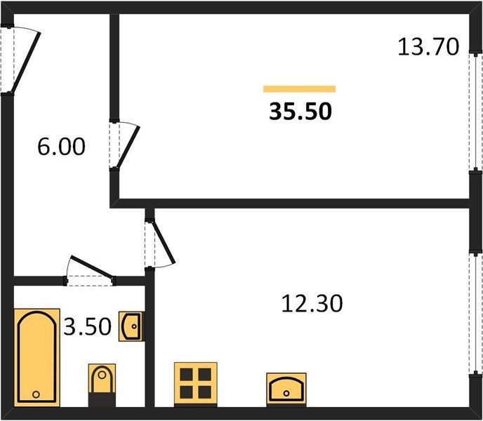 Фото №1: 1-комнатная квартира 35 м² - Краснодар, Прикубанский внутригородской округ, мкр. жилой комплекс Самолёт-6