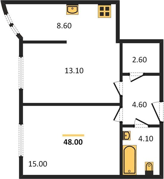 Фото №1: 2-комнатная квартира 48 м² - Краснодар, Прикубанский внутригородской округ, мкр. жилой комплекс Самолёт-6