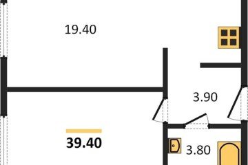 Фото №1: 1-комнатная квартира 39 м² - Краснодар, мкр. жилой комплекс Самолёт-6, 