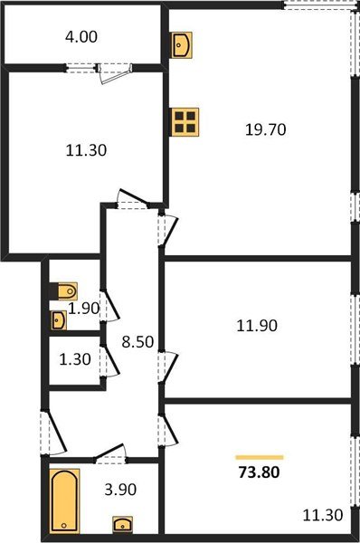 Фото №1: 3-комнатная квартира 73 м² - Краснодар, Прикубанский внутригородской округ, мкр. жилой комплекс Самолёт-6