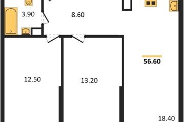 Фото №1: 2-комнатная квартира 56 м² - Краснодар, мкр. жилой комплекс Самолёт-6,