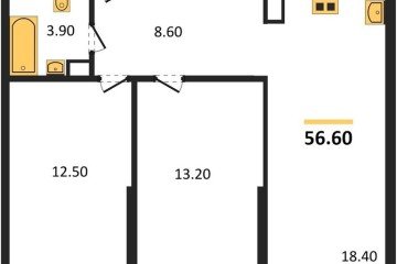 Фото №1: 2-комнатная квартира 56 м² - Краснодар, мкр. жилой комплекс Самолёт-6, 