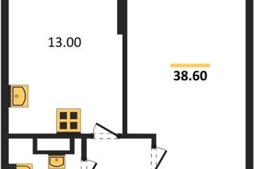 Фото №1: 1-комнатная квартира 38 м² - Краснодар, мкр. жилой комплекс Самолёт-6, 
