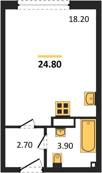 Фото №1: Студия 24 м² - Краснодар, Прикубанский внутригородской округ, мкр. жилой комплекс Самолёт-6