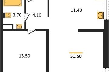 Фото №1: 2-комнатная квартира 51 м² - Краснодар, мкр. жилой комплекс Самолёт-6, 