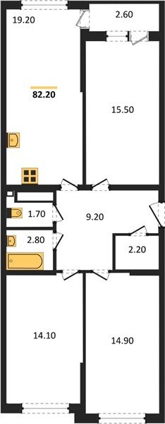 Фото №1: 3-комнатная квартира 82 м² - Краснодар, Прикубанский внутригородской округ, мкр. жилой комплекс Самолёт-6
