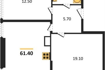 Фото №1: 2-комнатная квартира 61 м² - Краснодар, мкр. жилой комплекс Самолёт-6, 