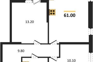 Фото №1: 2-комнатная квартира 61 м² - Краснодар, мкр. жилой комплекс Самолёт-6, 