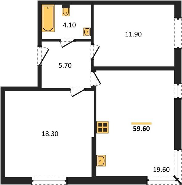 Фото №1: 2-комнатная квартира 59 м² - Краснодар, Прикубанский внутригородской округ, мкр. жилой комплекс Самолёт-6