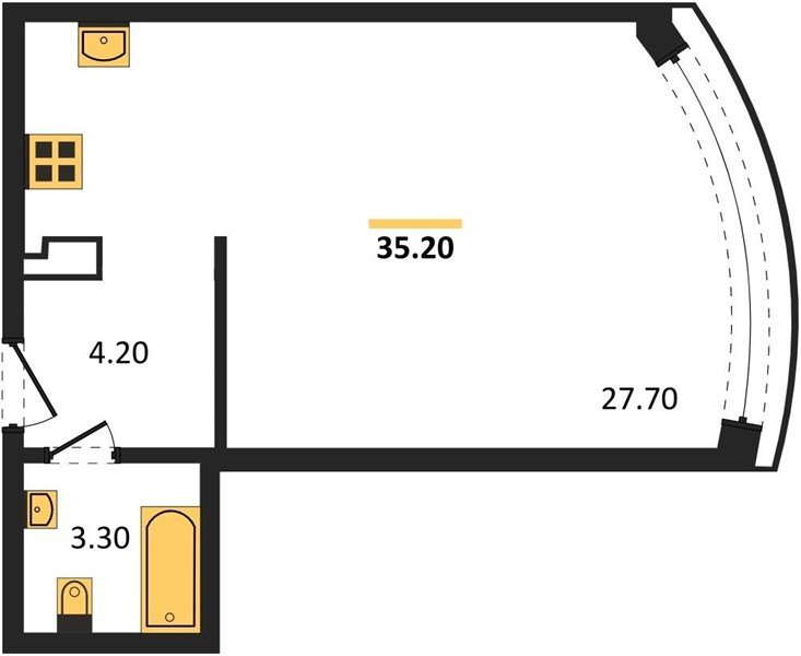 Фото №1: Студия 35 м² - Краснодар, Прикубанский внутригородской округ, мкр. жилой комплекс Самолёт-6