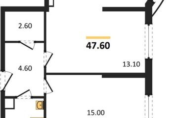 Фото №1: 2-комнатная квартира 47 м² - Краснодар, мкр. жилой комплекс Самолёт-6, 