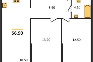 Фото №1: 2-комнатная квартира 56 м² - Краснодар, мкр. жилой комплекс Самолёт-6, 