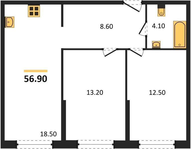 Фото №1: 2-комнатная квартира 56 м² - Краснодар, Прикубанский внутригородской округ, мкр. жилой комплекс Самолёт-6