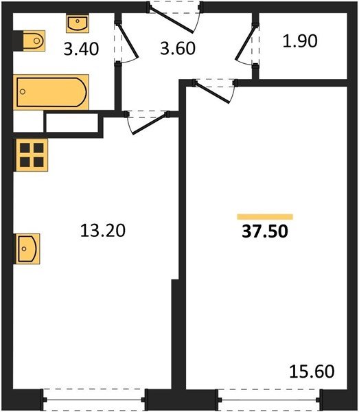 Фото №1: 1-комнатная квартира 37 м² - Краснодар, Прикубанский внутригородской округ, мкр. жилой комплекс Самолёт-6