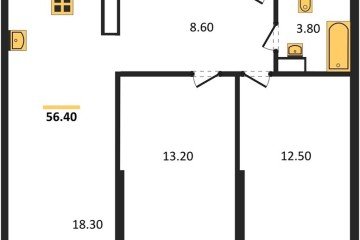Фото №1: 2-комнатная квартира 56 м² - Краснодар, мкр. жилой комплекс Самолёт-6, 