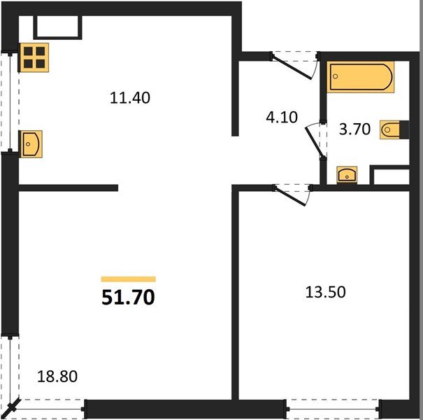 Фото №1: 2-комнатная квартира 51 м² - Краснодар, Прикубанский внутригородской округ, мкр. жилой комплекс Самолёт-6
