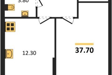 Фото №1: 1-комнатная квартира 37 м² - Краснодар, мкр. жилой комплекс Самолёт-6, 