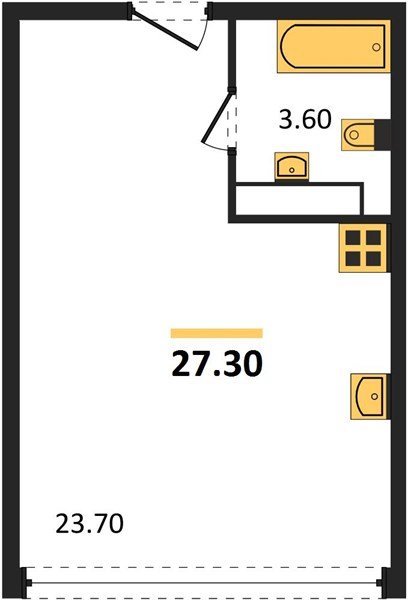 Фото №1: Студия 27 м² - Краснодар, Прикубанский внутригородской округ, мкр. жилой комплекс Самолёт-6