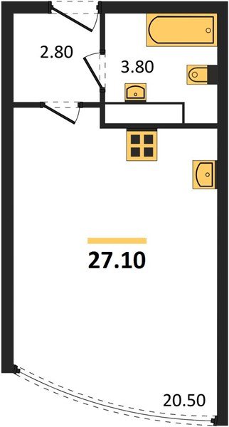 Фото №1: Студия 27 м² - Краснодар, Прикубанский внутригородской округ, мкр. жилой комплекс Самолёт-6