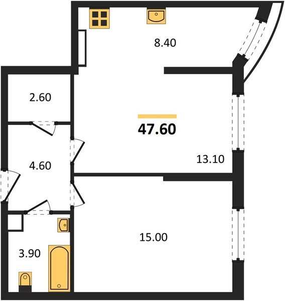 Фото №1: 2-комнатная квартира 47 м² - Краснодар, жилой комплекс Самолёт-6, мкр. Прикубанский внутригородской округ
