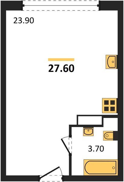 Фото №1: Студия 27 м² - Краснодар, жилой комплекс Самолёт-6, мкр. Прикубанский внутригородской округ