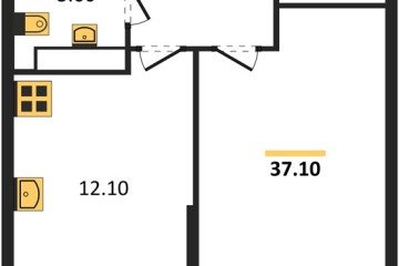 Фото №1: 1-комнатная квартира 37 м² - Краснодар, мкр. Прикубанский внутригородской округ, 