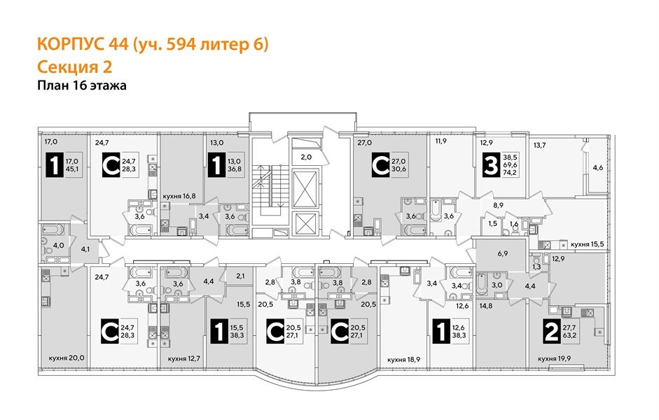 Фото №8: Студия 27 м² - Краснодар, жилой комплекс Самолёт-6, мкр. Прикубанский внутригородской округ