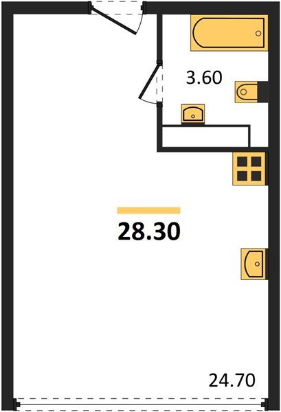 Фото №1: Студия 28 м² - Краснодар, жилой комплекс Самолёт-6, мкр. Прикубанский внутригородской округ
