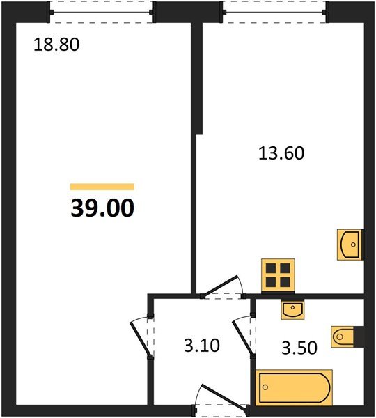 Фото №1: 1-комнатная квартира 39 м² - Краснодар, жилой комплекс Самолёт-6, мкр. Прикубанский внутригородской округ