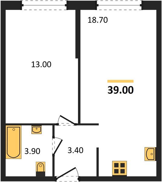 Фото №1: 1-комнатная квартира 39 м² - Краснодар, жилой комплекс Самолёт-6, мкр. Прикубанский внутригородской округ