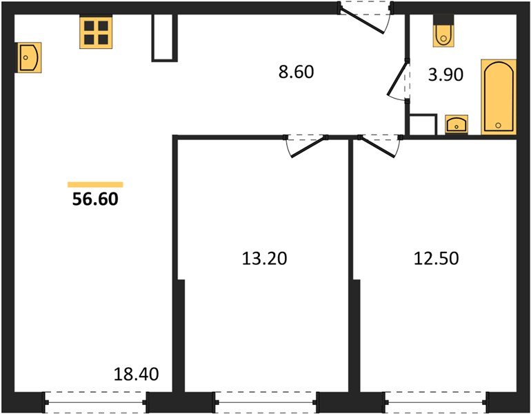 Фото №1: 2-комнатная квартира 56 м² - Краснодар, жилой комплекс Самолёт-6, мкр. Прикубанский внутригородской округ