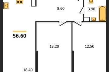 Фото №1: 2-комнатная квартира 56 м² - Краснодар, мкр. жилой комплекс Самолёт-6, 