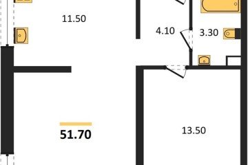 Фото №1: 2-комнатная квартира 51 м² - Краснодар, мкр. Прикубанский внутригородской округ, 