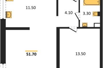 Фото №1: 2-комнатная квартира 51 м² - Краснодар, мкр. Прикубанский внутригородской округ, 
