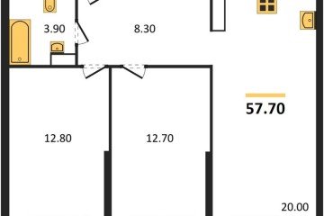 Фото №1: 2-комнатная квартира 57 м² - Краснодар, мкр. Прикубанский внутригородской округ, 