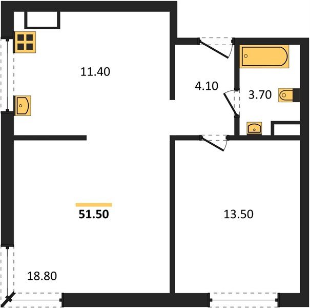 Фото №1: 2-комнатная квартира 51 м² - Краснодар, жилой комплекс Самолёт-6, мкр. Прикубанский внутригородской округ