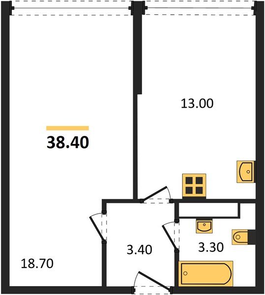 Фото №1: 1-комнатная квартира 38 м² - Краснодар, жилой комплекс Самолёт-6, мкр. Прикубанский внутригородской округ