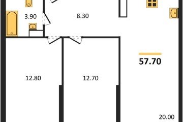 Фото №1: 2-комнатная квартира 57 м² - Краснодар, мкр. Прикубанский внутригородской округ, 