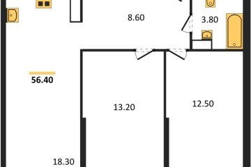 Фото №1: 2-комнатная квартира 56 м² - Краснодар, мкр. Прикубанский внутригородской округ, 
