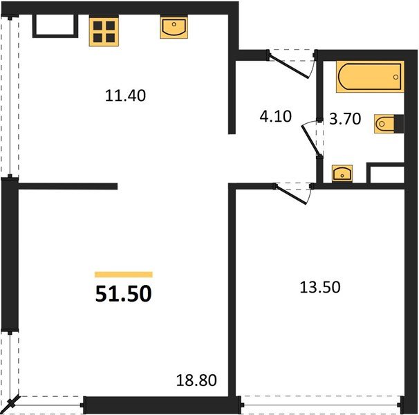 Фото №1: 2-комнатная квартира 51 м² - Краснодар, жилой комплекс Самолёт-6, мкр. Прикубанский внутригородской округ