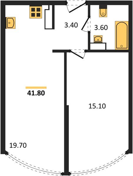 Фото №1: 1-комнатная квартира 41 м² - Краснодар, жилой комплекс Самолёт-6, мкр. Прикубанский внутригородской округ