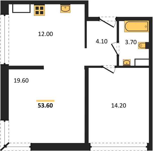 Фото №1: 2-комнатная квартира 53 м² - Краснодар, жилой комплекс Самолёт-6, мкр. Прикубанский внутригородской округ