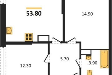 Фото №1: 2-комнатная квартира 53 м² - Краснодар, мкр. Прикубанский внутригородской округ, 