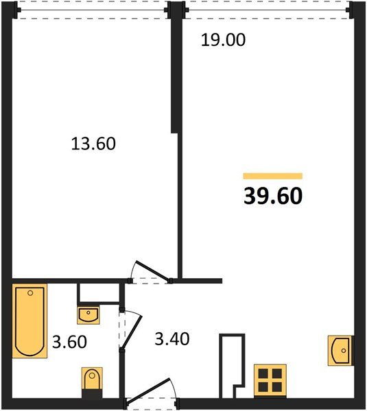 Фото №1: 1-комнатная квартира 39 м² - Краснодар, жилой комплекс Самолёт-6, мкр. Прикубанский внутригородской округ