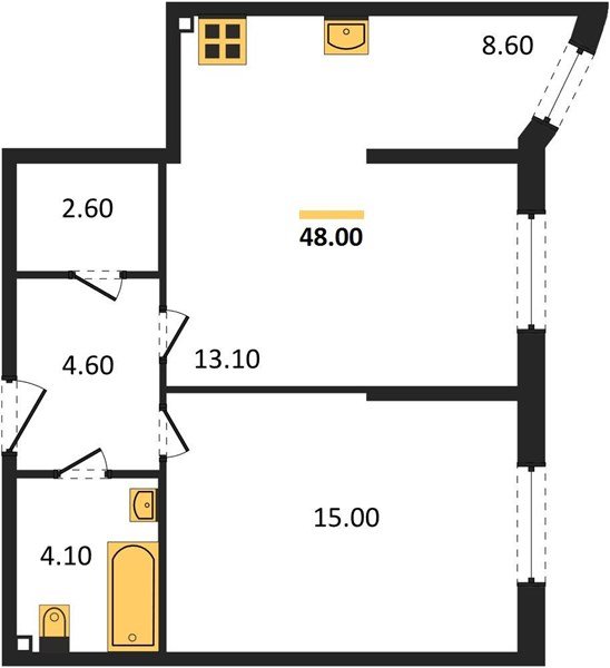 Фото №1: 2-комнатная квартира 48 м² - Краснодар, Прикубанский внутригородской округ, мкр. жилой комплекс Самолёт-6