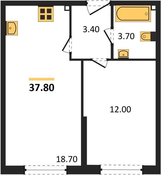 Фото №1: 1-комнатная квартира 37 м² - Краснодар, Прикубанский внутригородской округ, мкр. жилой комплекс Самолёт-6