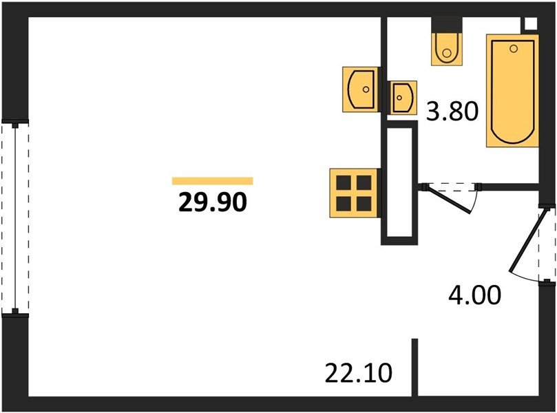 Фото №1: Студия 30 м² - Краснодар, Прикубанский внутригородской округ, мкр. жилой комплекс Самолёт-6